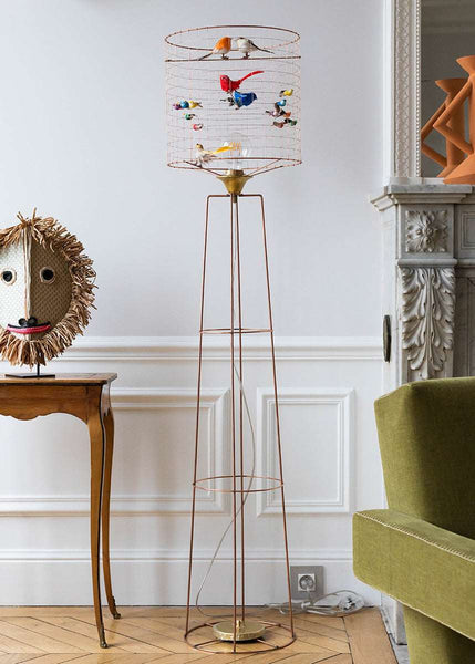 Bird Cage Lampadaire Floor Lamp - Gulvlampe med Fugle