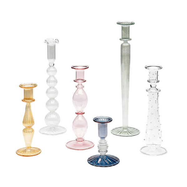Glass Candle Holder Athena- Lysestage