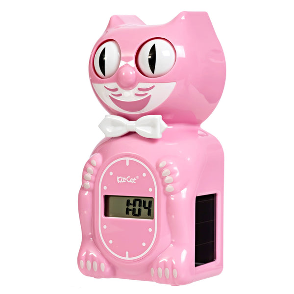 Solar Kit Cat Klock Digital Alarm Klock – Pink