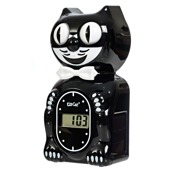 Solar Kit Cat Klock Digital Alarm Klock – Classic Black