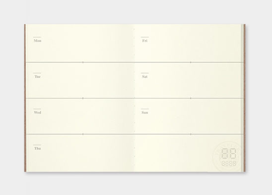 Traveler's Company Traveler's Notebook Refill 007 Free Diary Weekly Passport Size