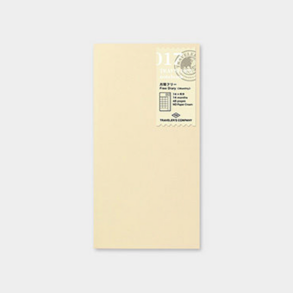 Traveler's Company Traveler's Notebook Refill 017 Free Diary Montly