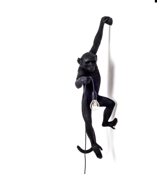 Seletti Monkey Lamp Black Wall