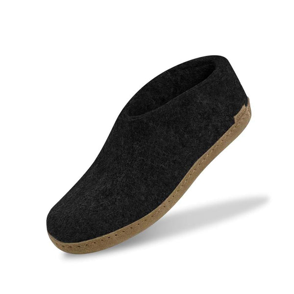 Glerups Felt Shoe with Heel Cap - Dark Grey