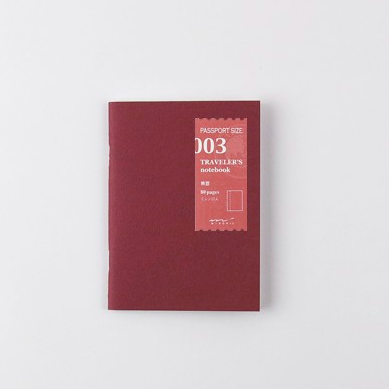 Traveler's Company Traveler's Notebook Refill 003 Plain Passport Size