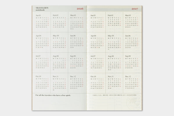 Traveler's Company Traveler's Notebook 2026 Weekly + Memo Diary