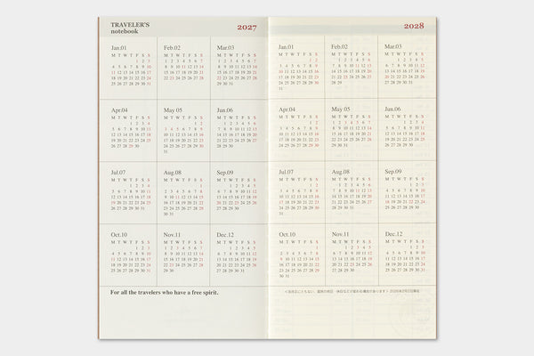 Traveler's Company Traveler's Notebook  2027 Weekly Diary