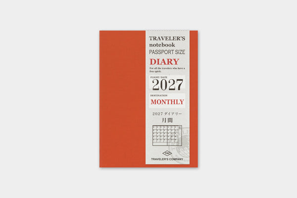 Traveler's Company Traveler's Notebook  2027 Monthly Passport Size Diary