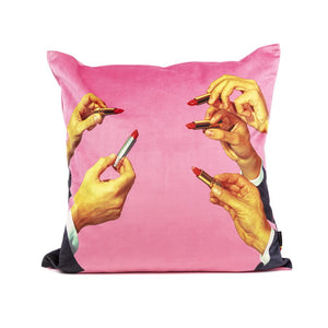 SELETTI X TOILETPAPER Pink Lipstick Cushion