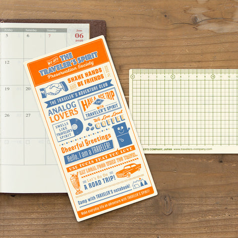 Traveler's Company Traveler's Notebook 2026 Underlay Sheet