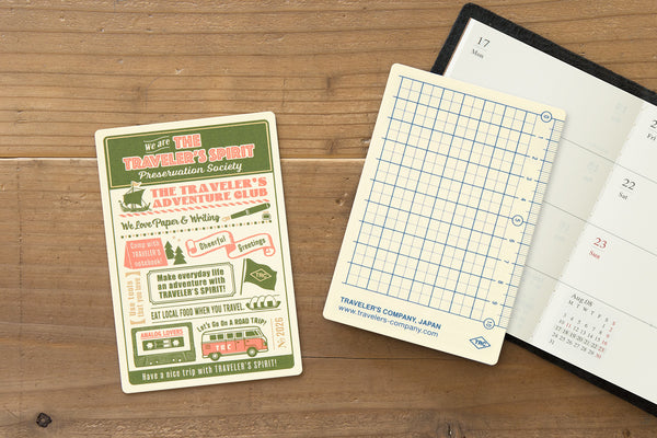Traveler's Company Traveler's Notebook 2026 Underlay Sheet Passport Size
