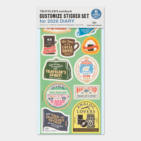 Traveler's Company Traveler's Notebook Customised Sticker Set 2026