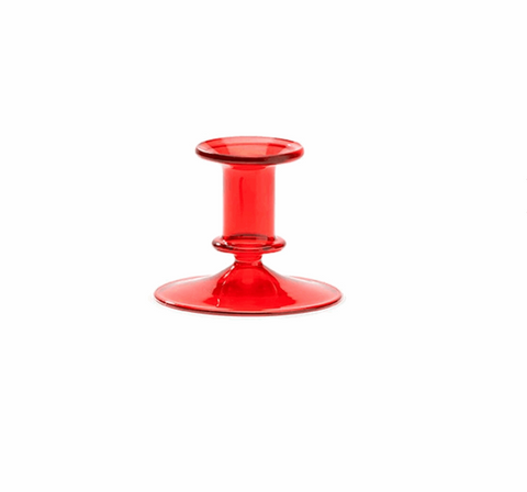 Glass Candle Holder Rodeo Red - Lysestage