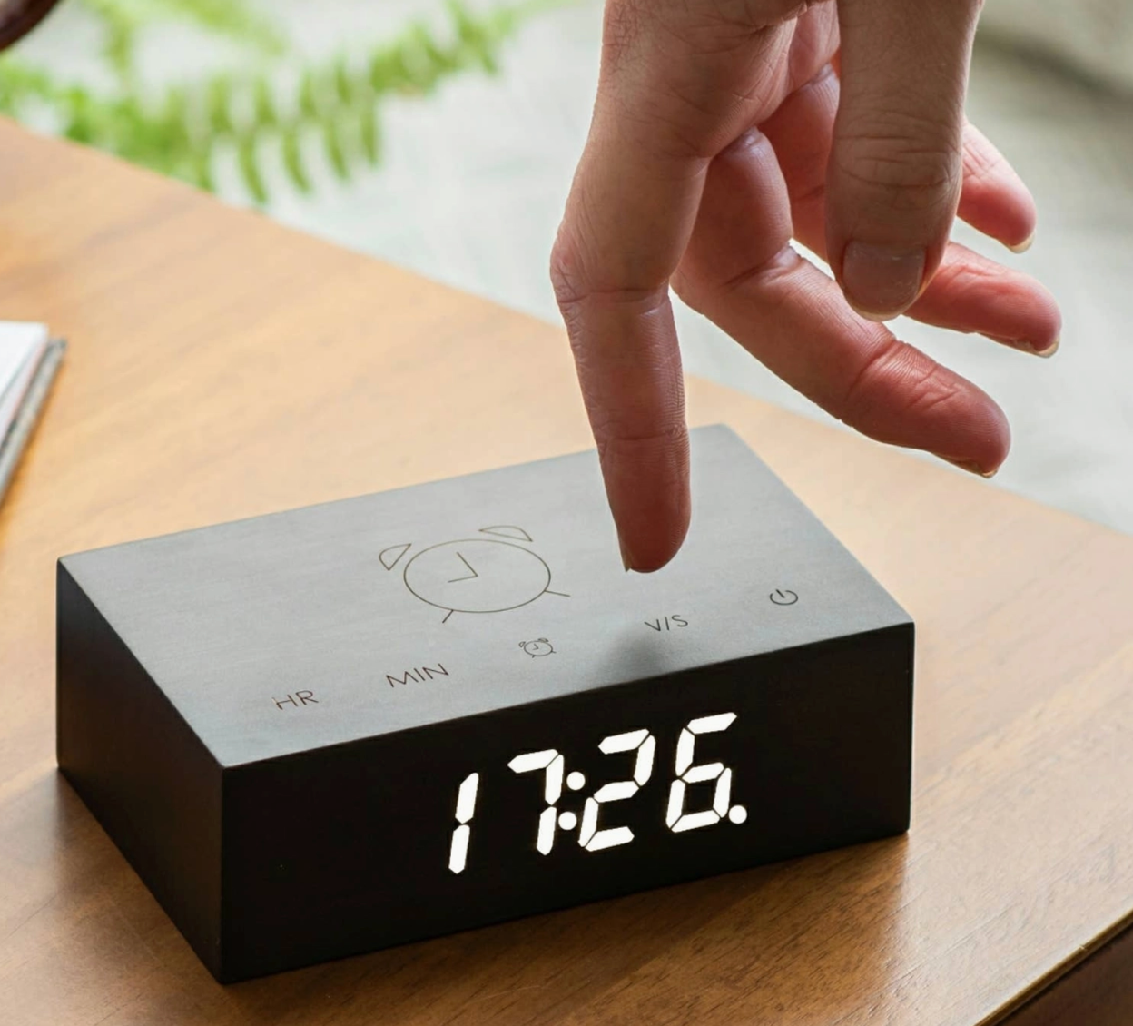 Gingko Flip click clock - black
