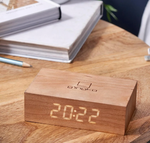 Gingko Flip click clock - cherry