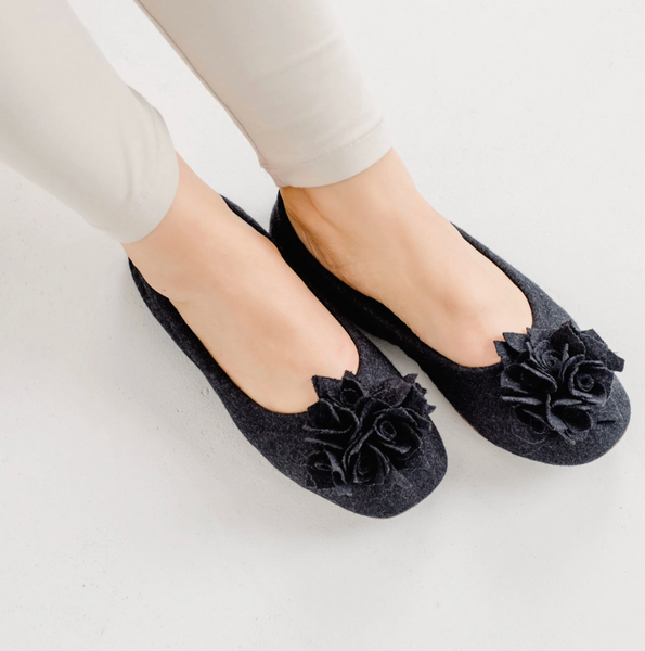 Pampuschen Grace Ballerina - Dark Grey (antracite)