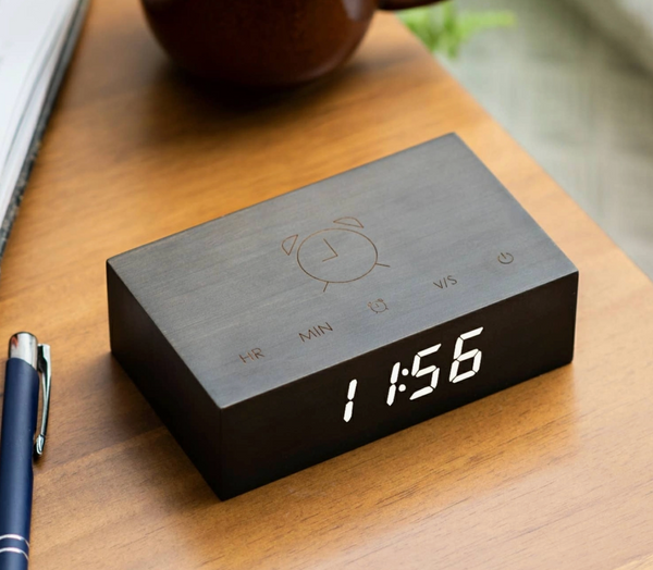Gingko Flip click clock - black