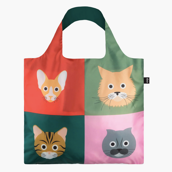 Loqi Reusable Recycled Bag - Cats by Stephen Cheetah