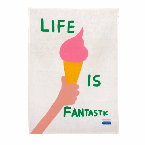 David Shrigley Life Is Fantastic Dish Towel - Viskestykke