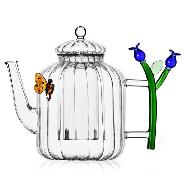 Ichendorf Milano - Blue Flower Teapot - Tekande i glas
