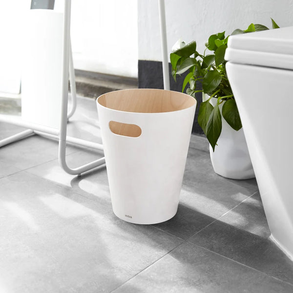 Umbra Woodrow Trash Can - White