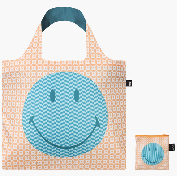 Loqi Reusable Recycled Bag - Smiley Geometric