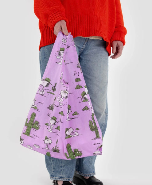 BAGGU x Peanuts Foldable Shopping Bag - Pink Spike