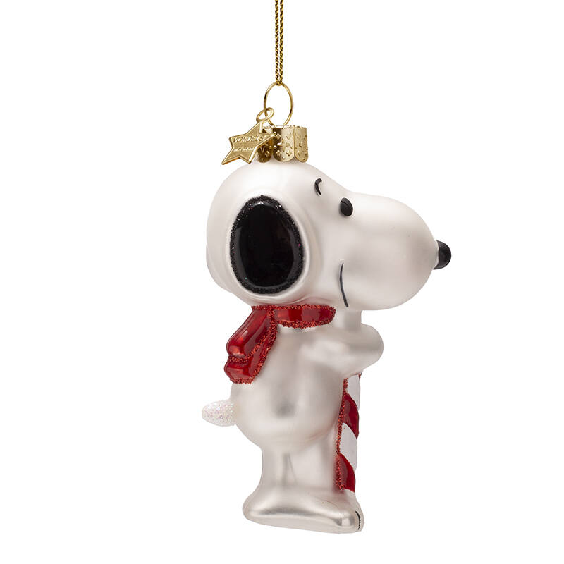 Snoopy w. Cane Christmas Ornament