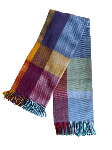 Woven Wool Blanket Blue