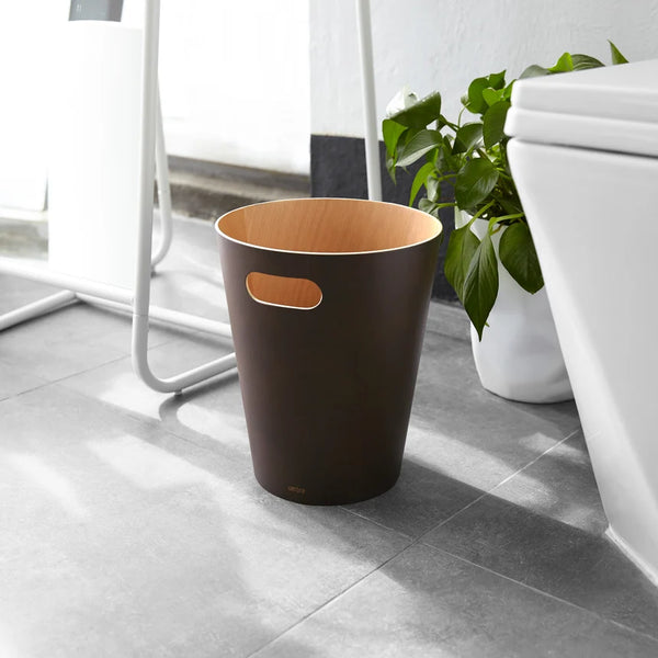 Umbra Woodrow Trash Can - Espresso