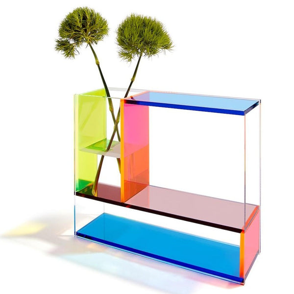 Mondri Vase - Neon - Glasvase inspireret af Piet Mondrian
