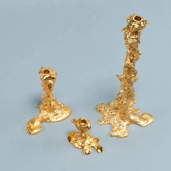 Drip Candle Holder - Gold