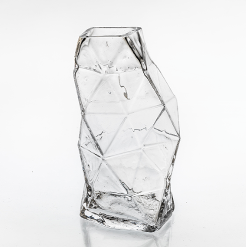 Poliedro Glass Vase - Clear