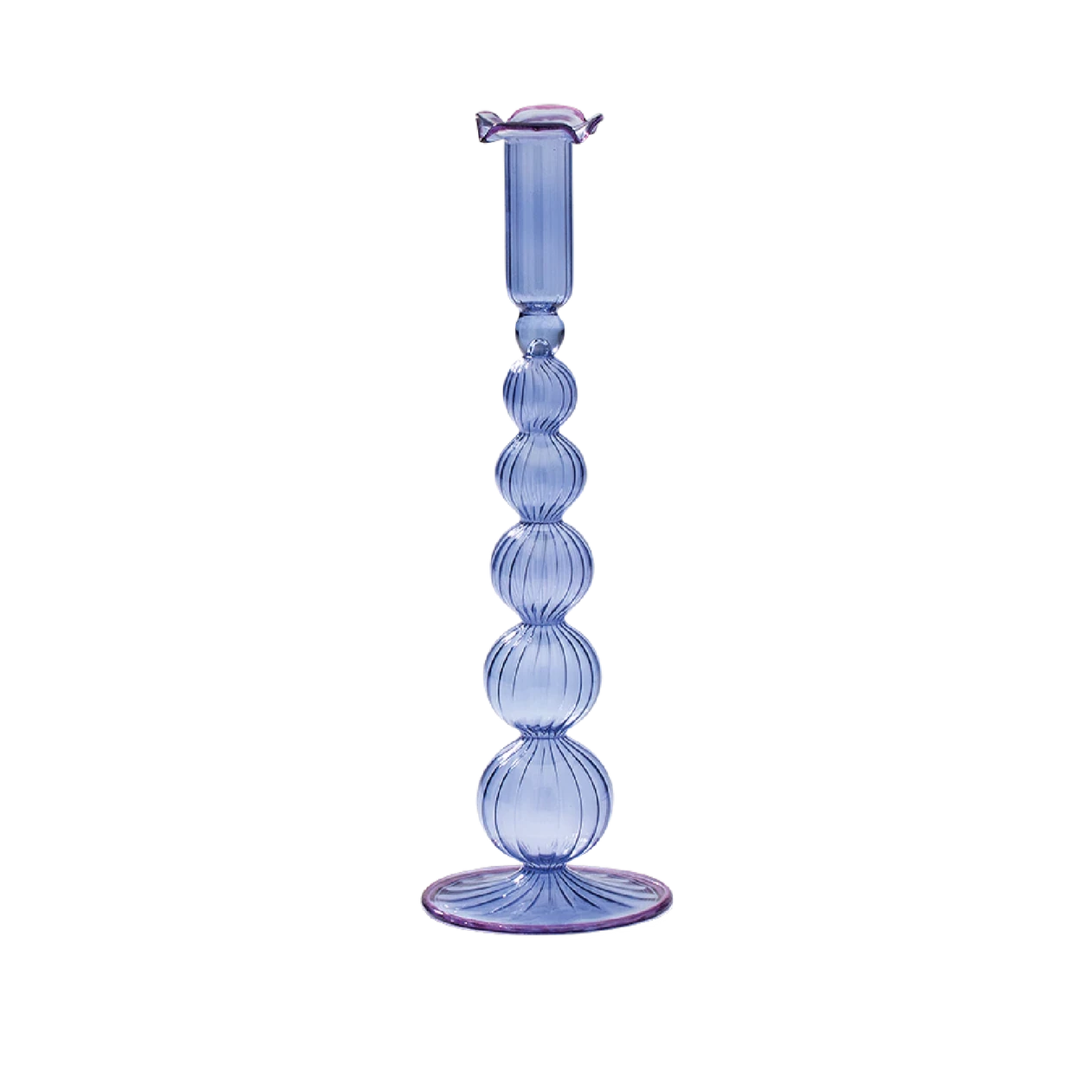 Glass Candle Holder Deep Purple