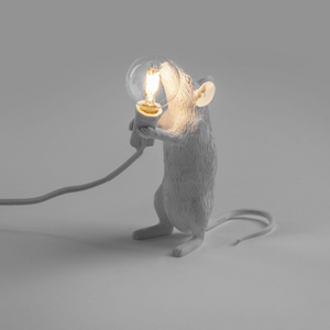 Seletti Mouse Lamp White Standing -  Lampe Mus Stående