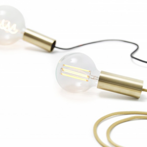 NUD Rail Brass lamp with wire