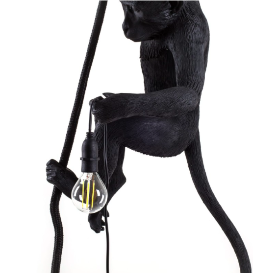 Seletti Monkey Lamp Black Ceiling Version