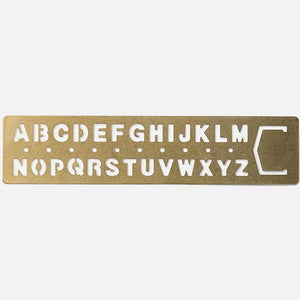 Traveler's Company Brass Bookmark Template Alphabet - Messing skabelon Alfabet